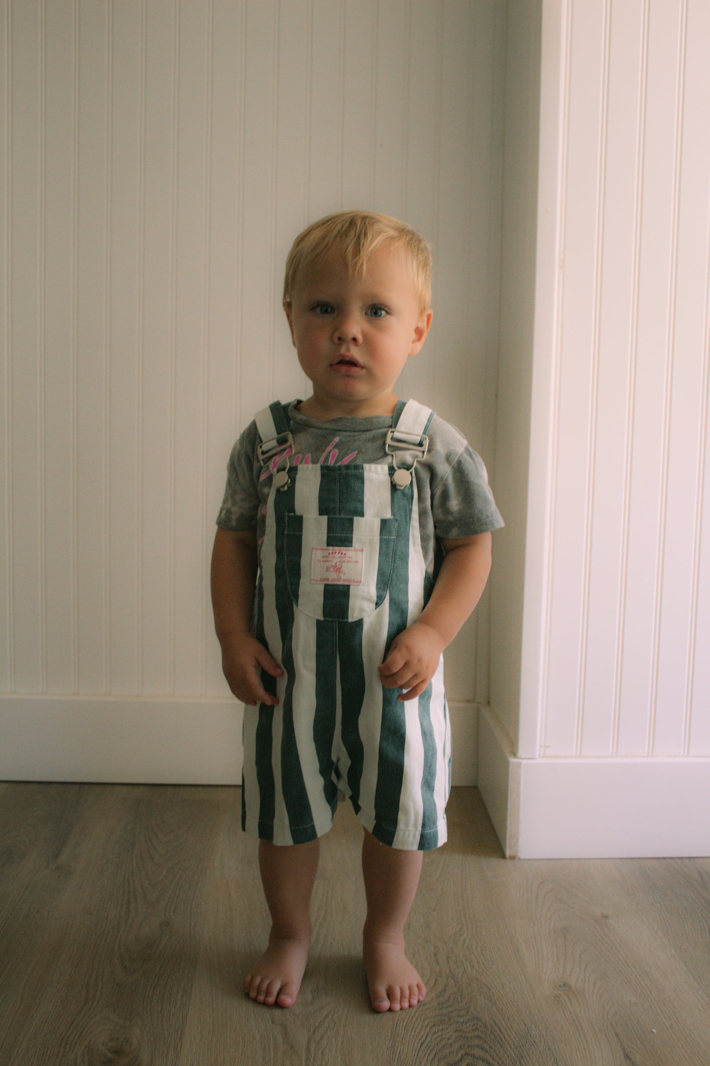 preorder grass stain shortie overall