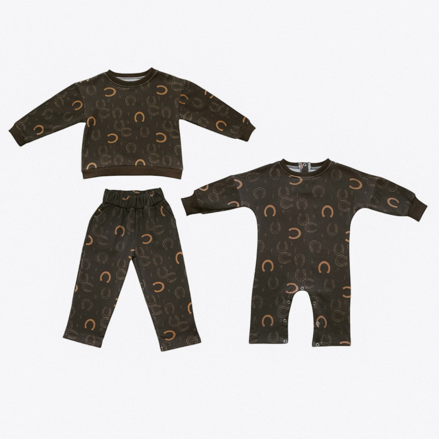 Horseshoe terry set/romper