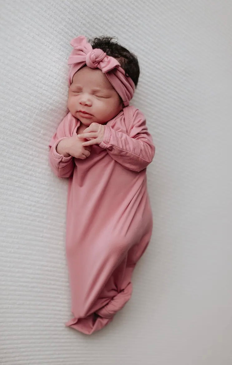 newborn baby knotted gowns