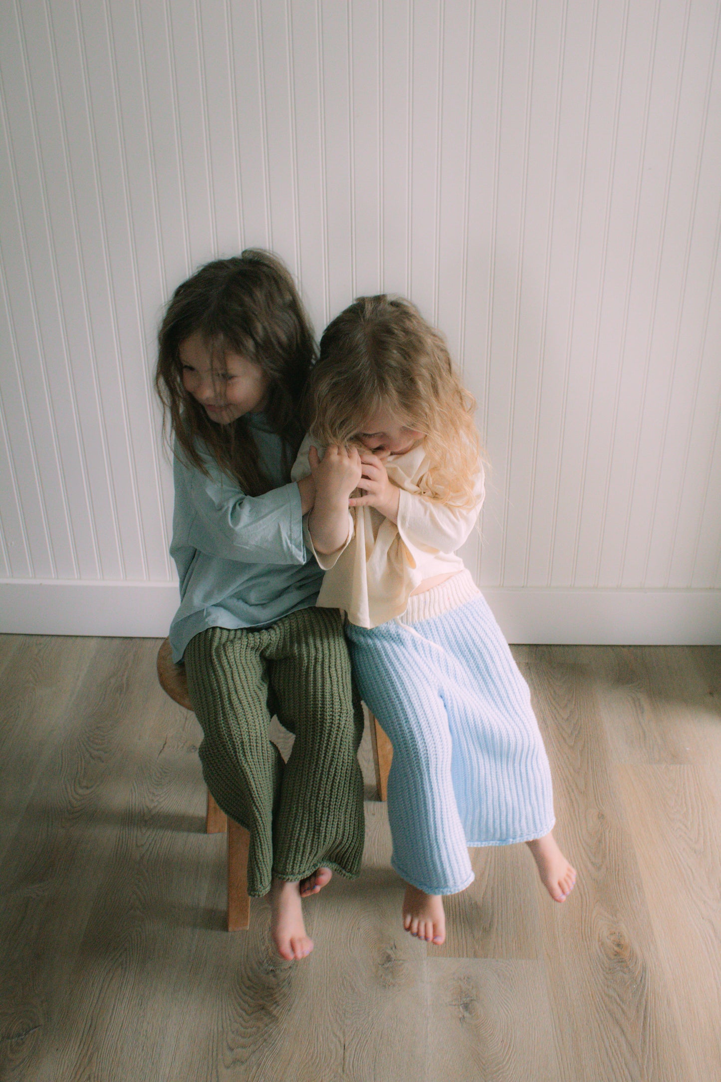 knitted blue haze straight pant