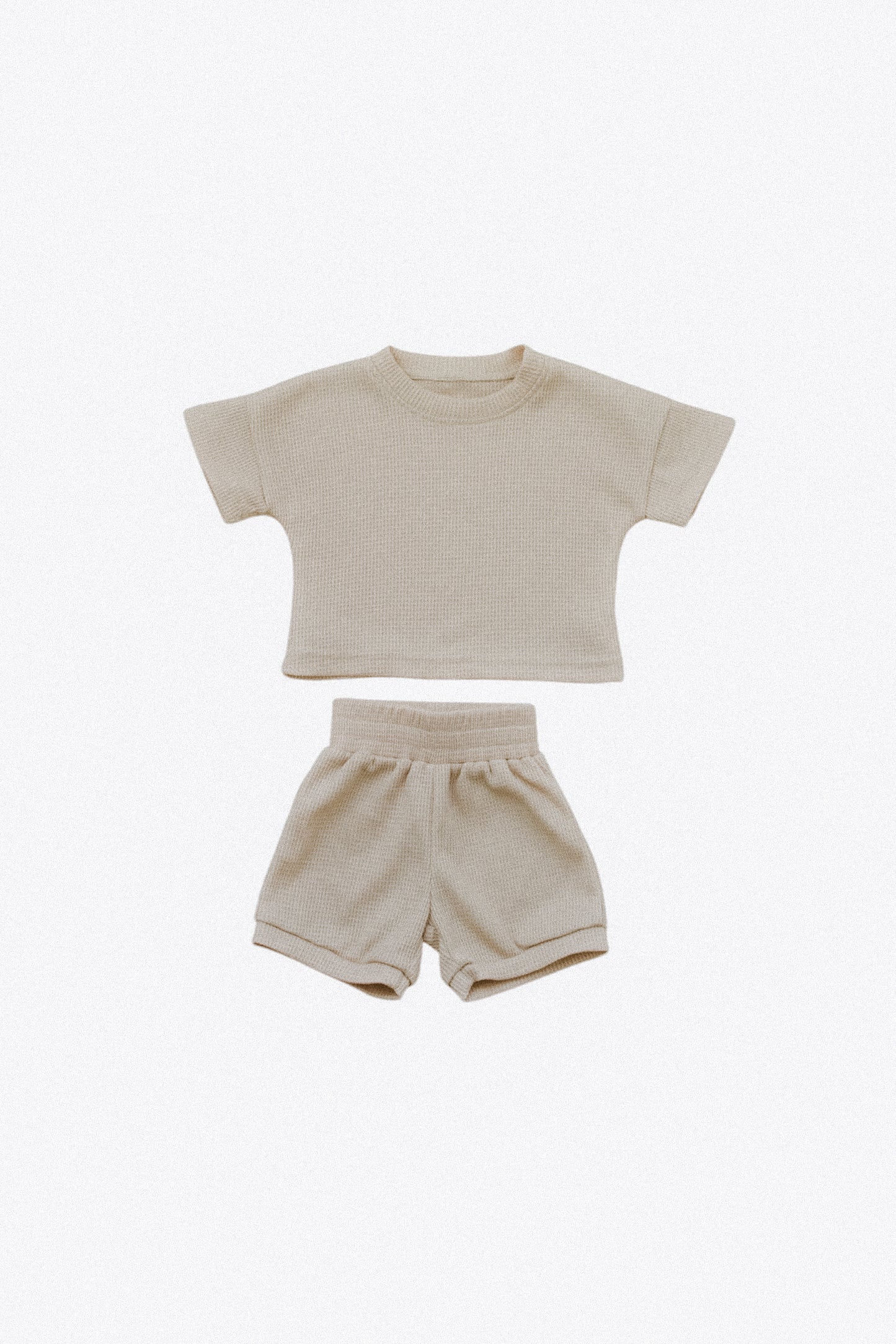 beige bliss waffle set