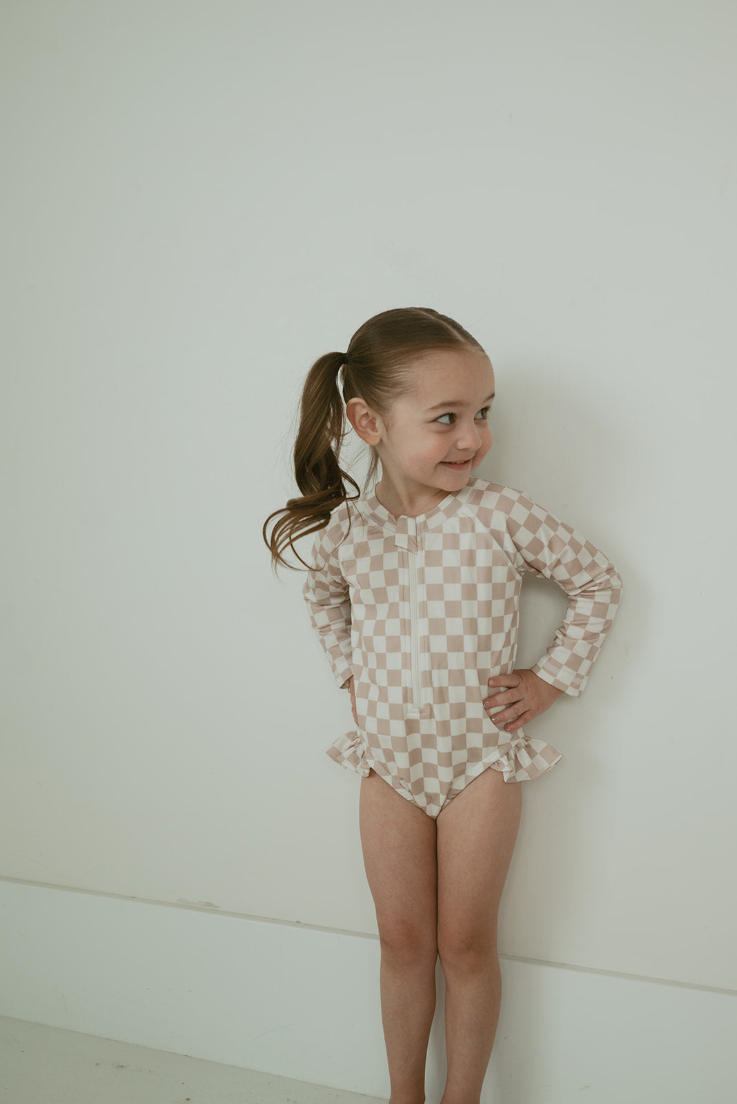 checked out one-piece swimwear upf 50+