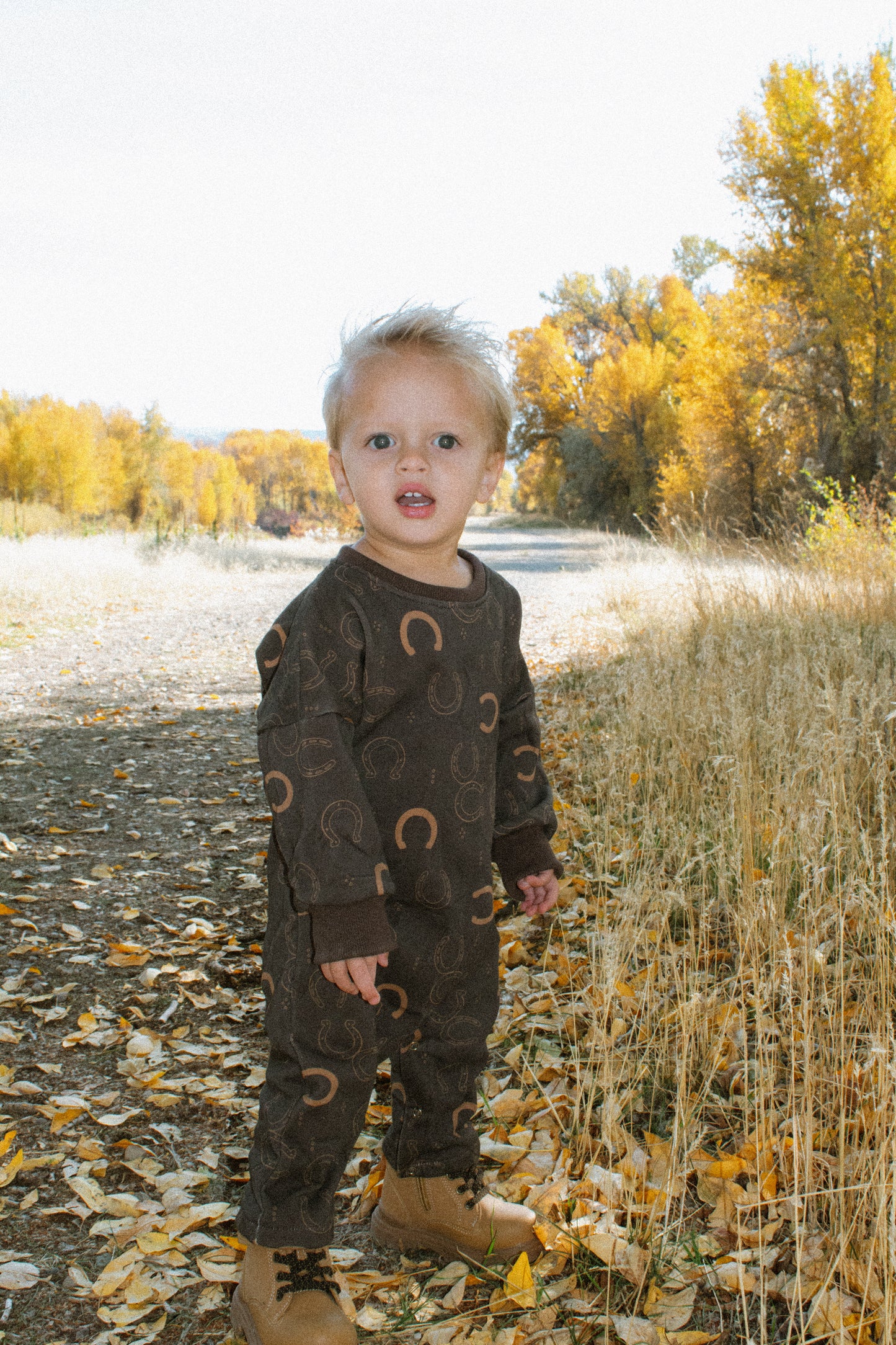 Horseshoe terry set/romper