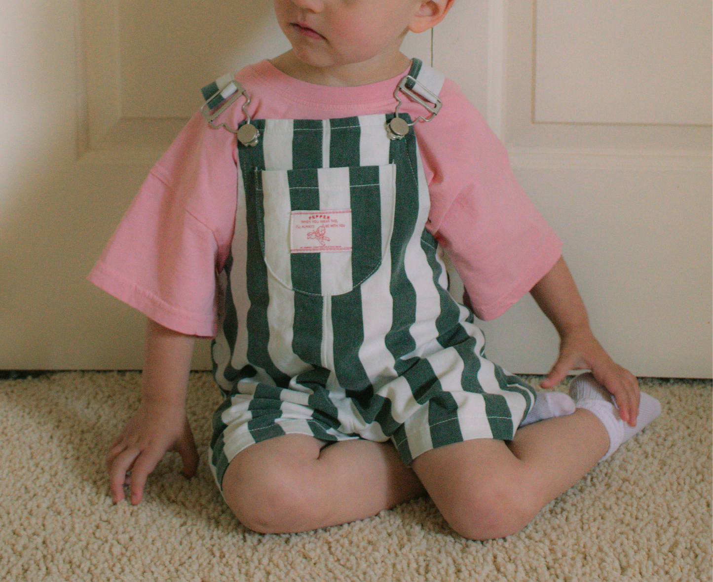 preorder grass stain shortie overall