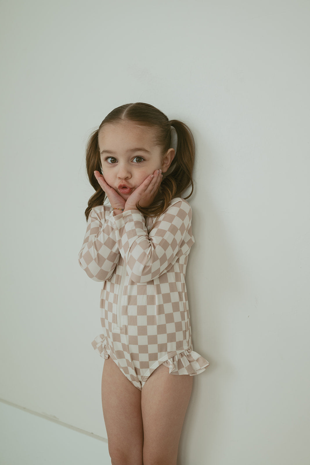 checked out one-piece swimwear upf 50+