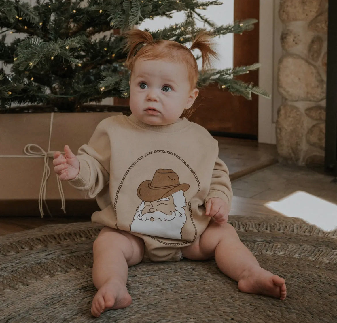 ranch santa bubble romper