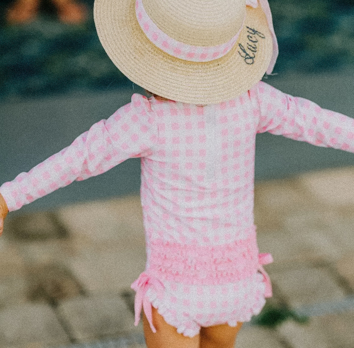 pink lemonade ruffle swimsuit