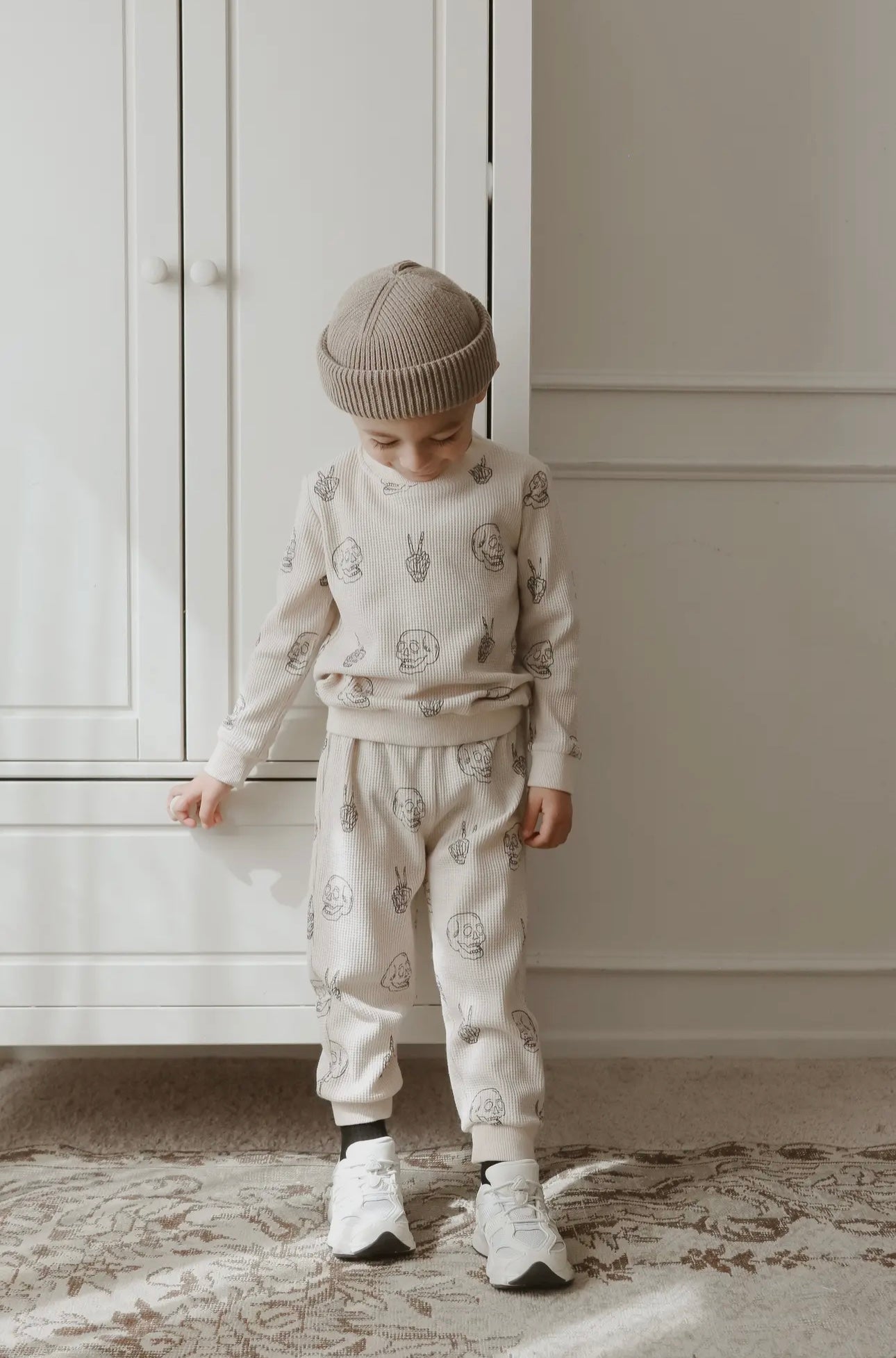 cozy waffle skull set