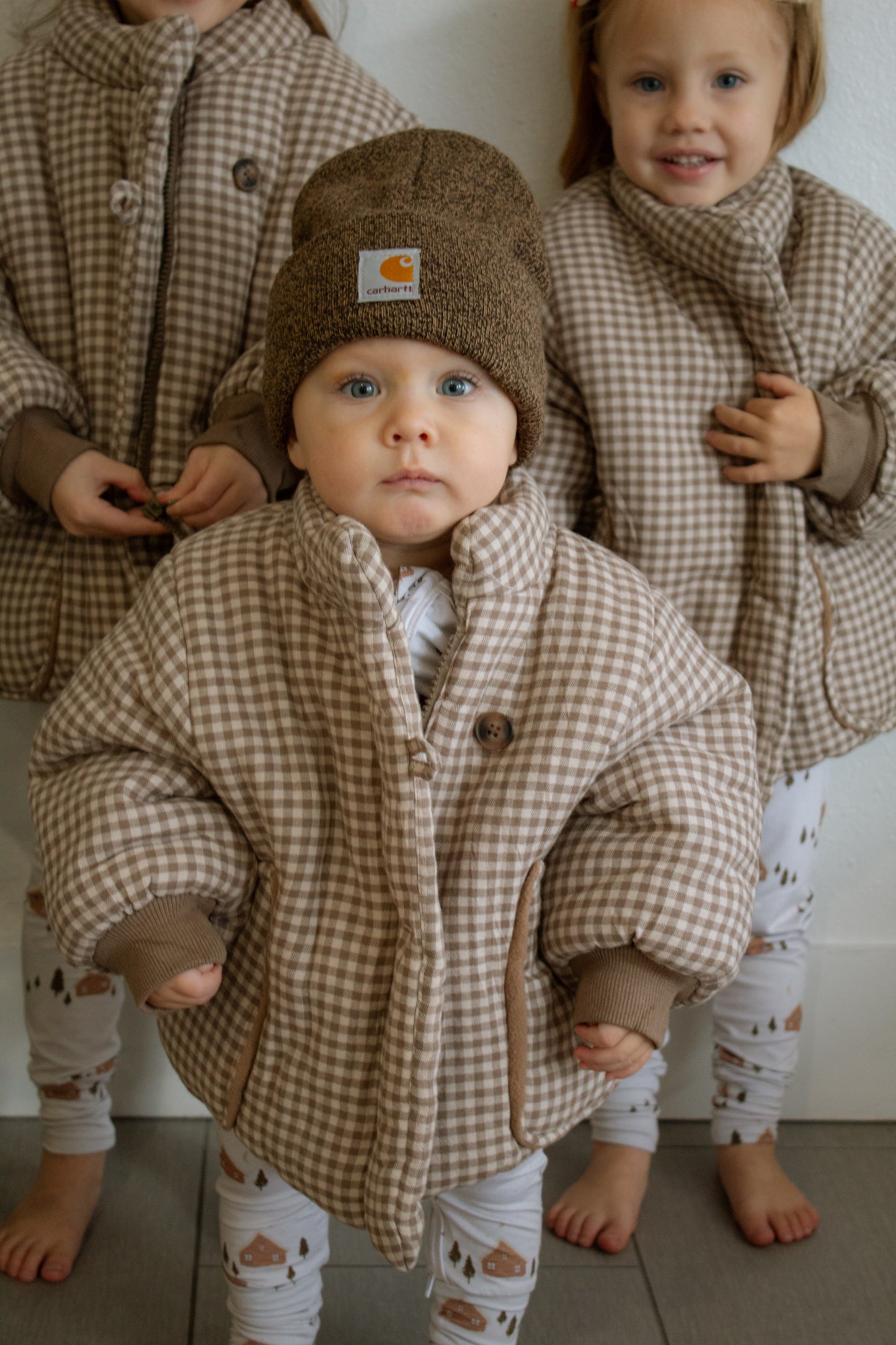 Chestnut Check Puffer Coat