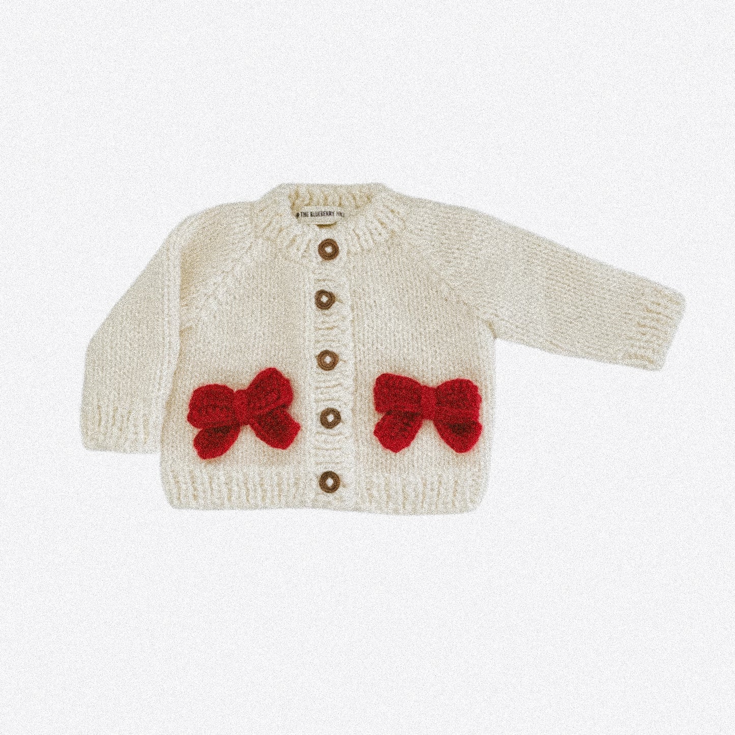 Cherry Bow Hand Knitted Sweater