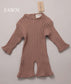 ( Fawn, Taupe ) Little Boho Ribbed Flare Bodysuit