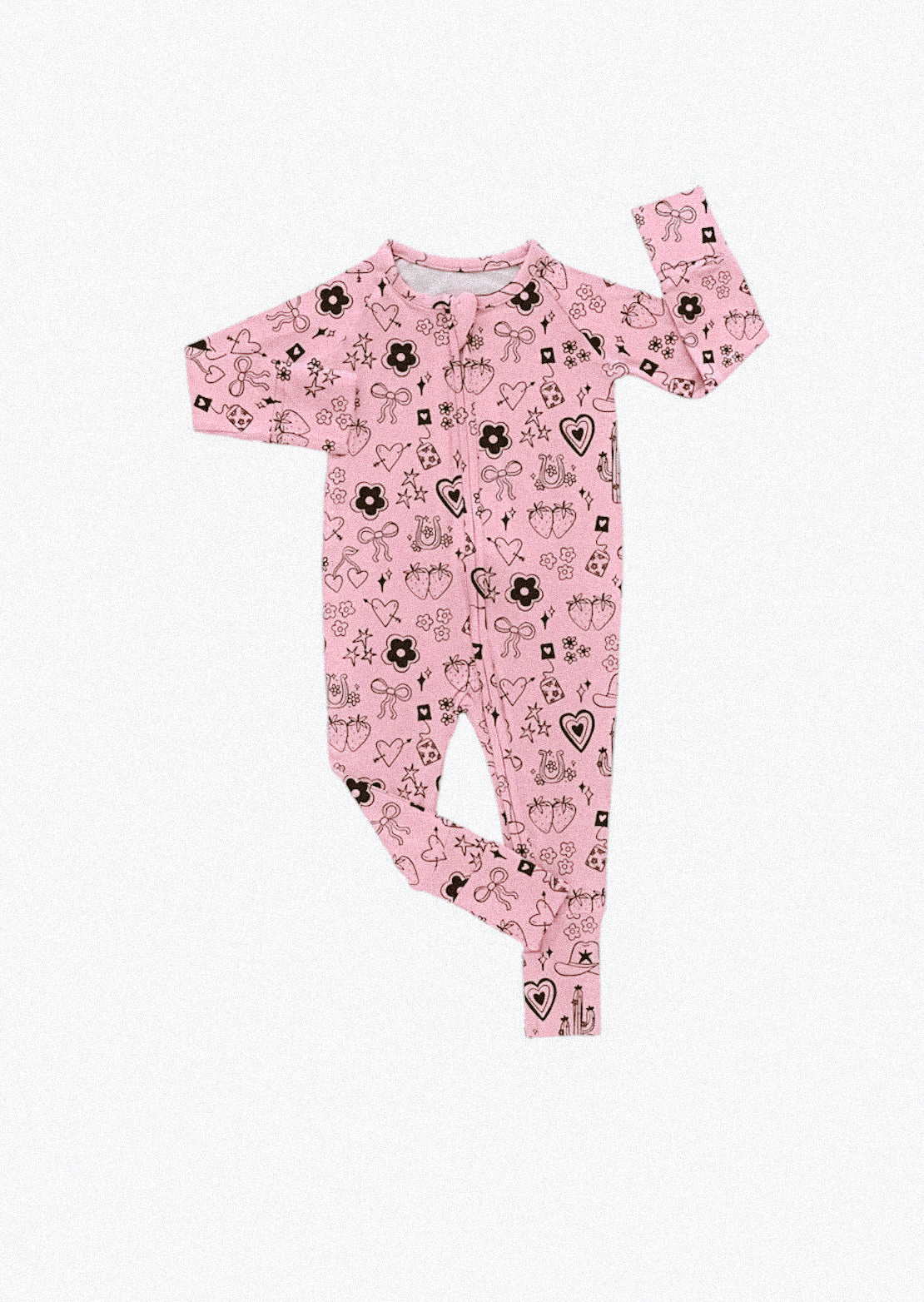 Girly Doodle Bamboo Zip Romper