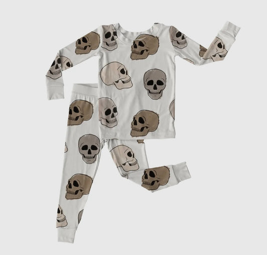 One & Two Piece / Neutral Spooky Skulls Bamboo Pjs